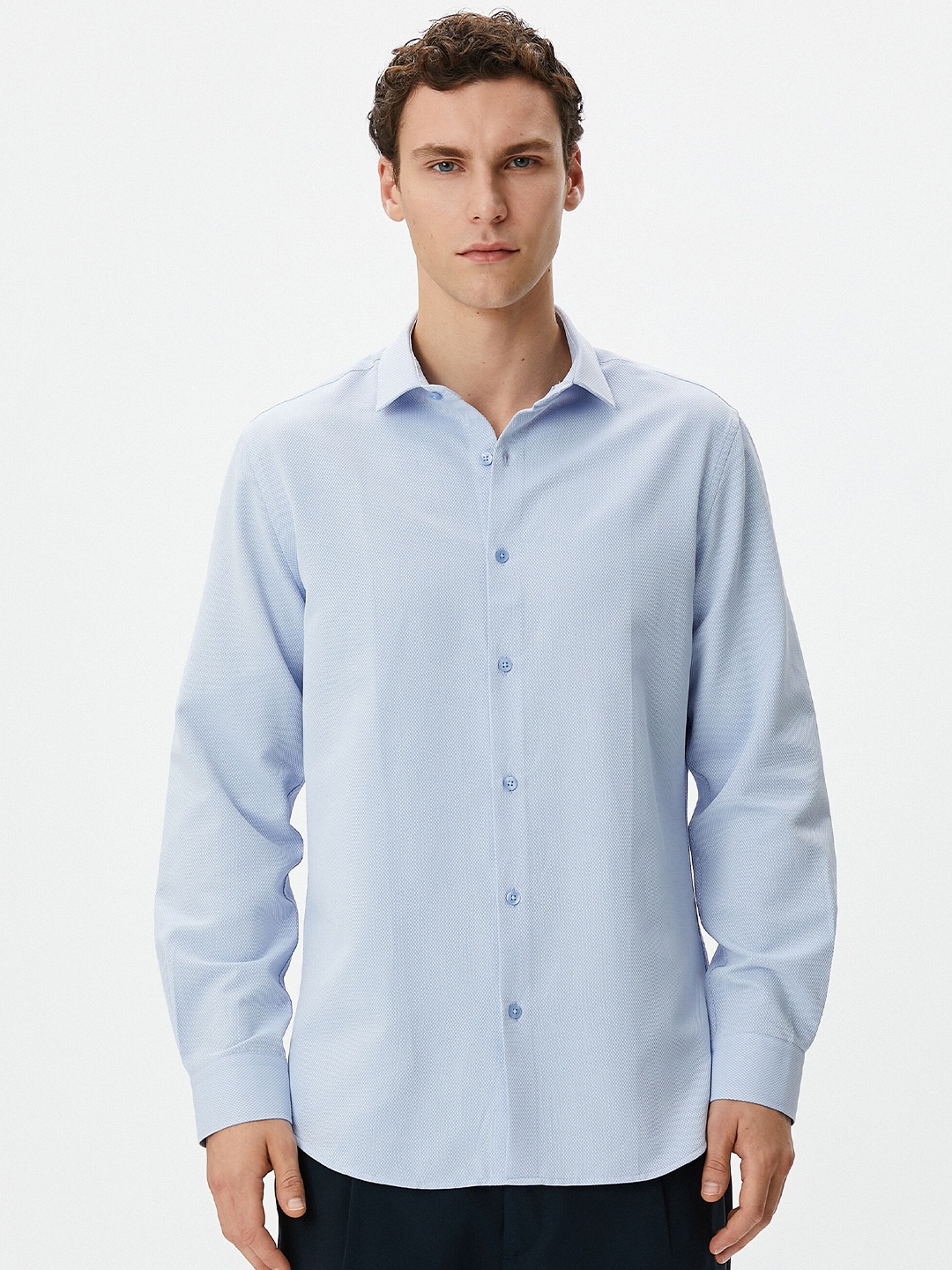 

Koton Spread Collar Casual Shirt, Blue