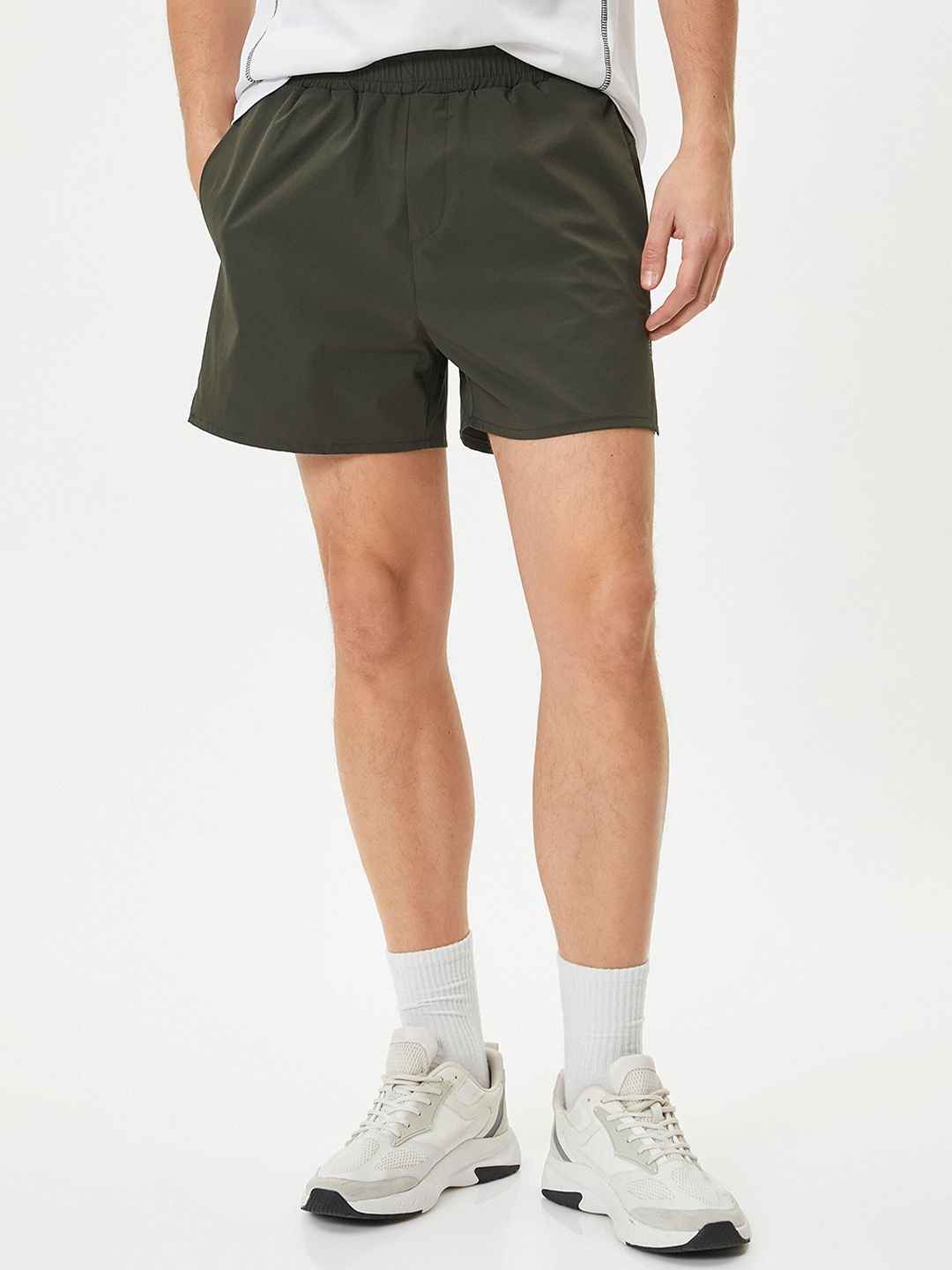 

Koton Men Mid-Rise Sports Shorts, Olive