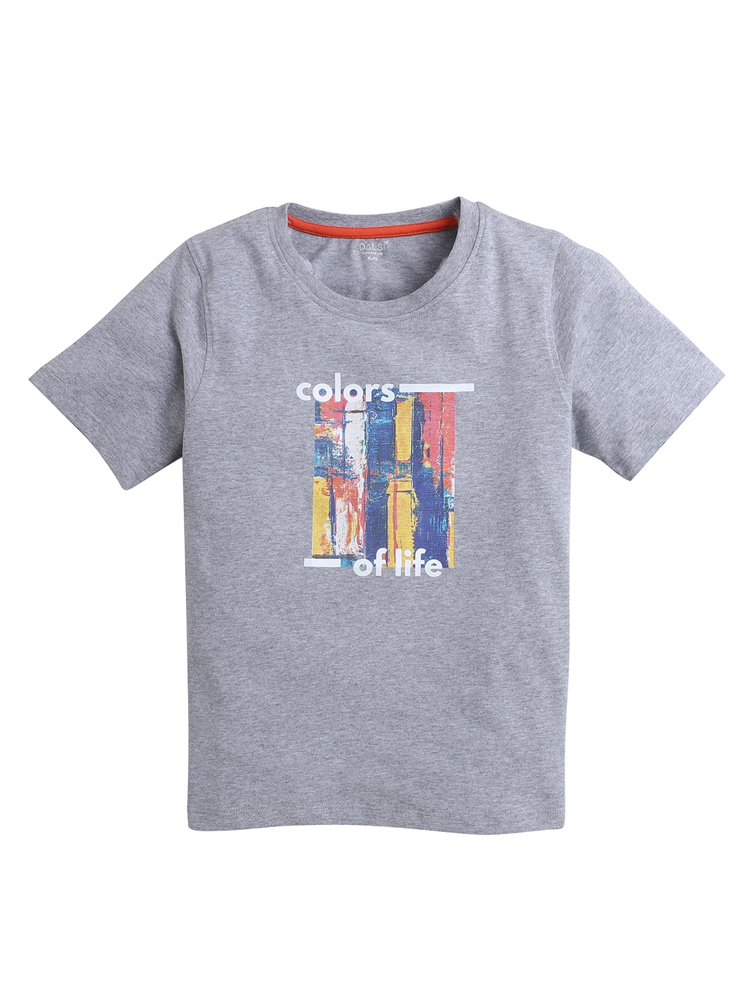 BAESD Boys Abstract Printed T-shirt, Grey melange