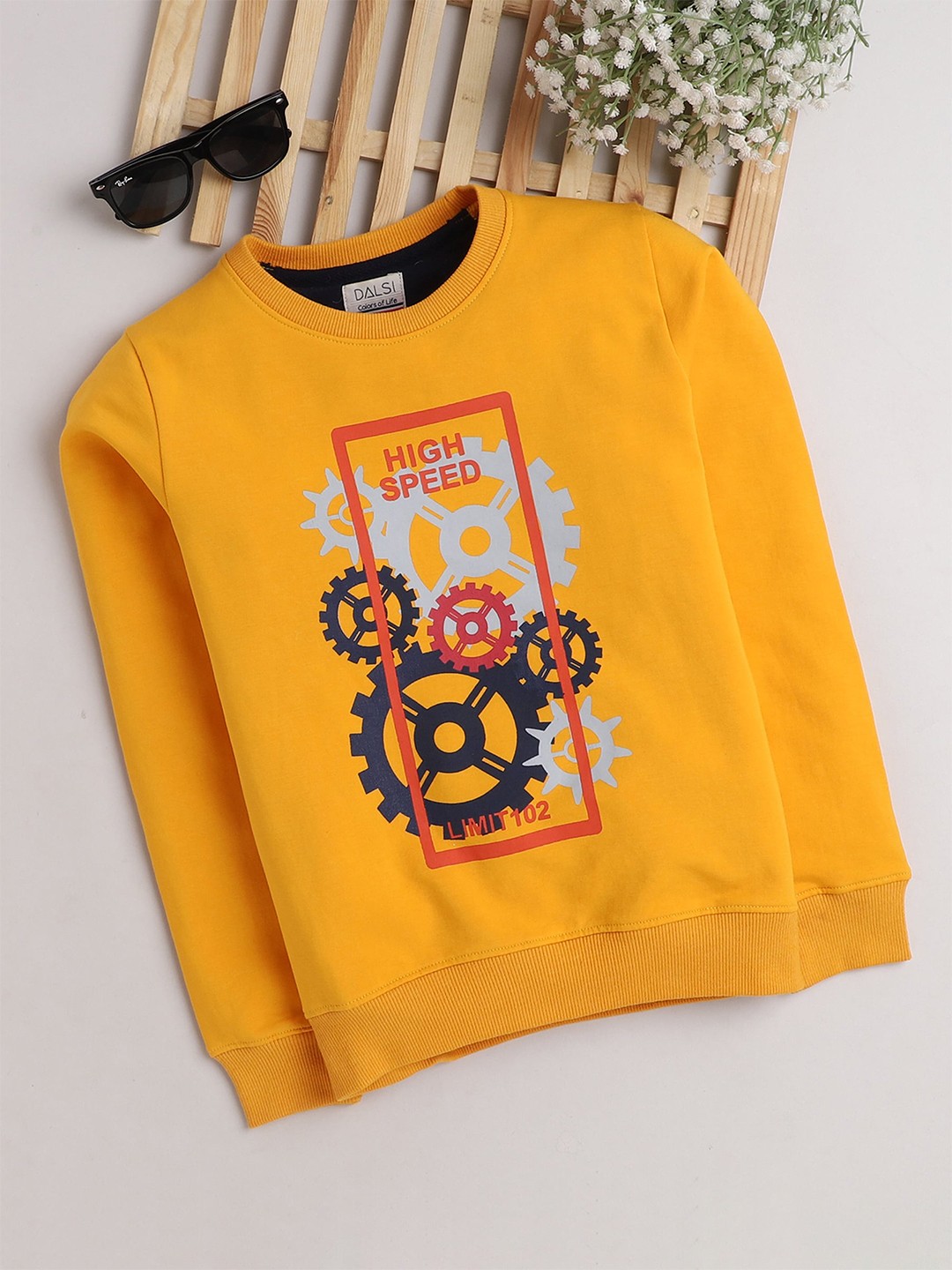 

BAESD Boys Graphic Printed Sweatshirt, Yellow