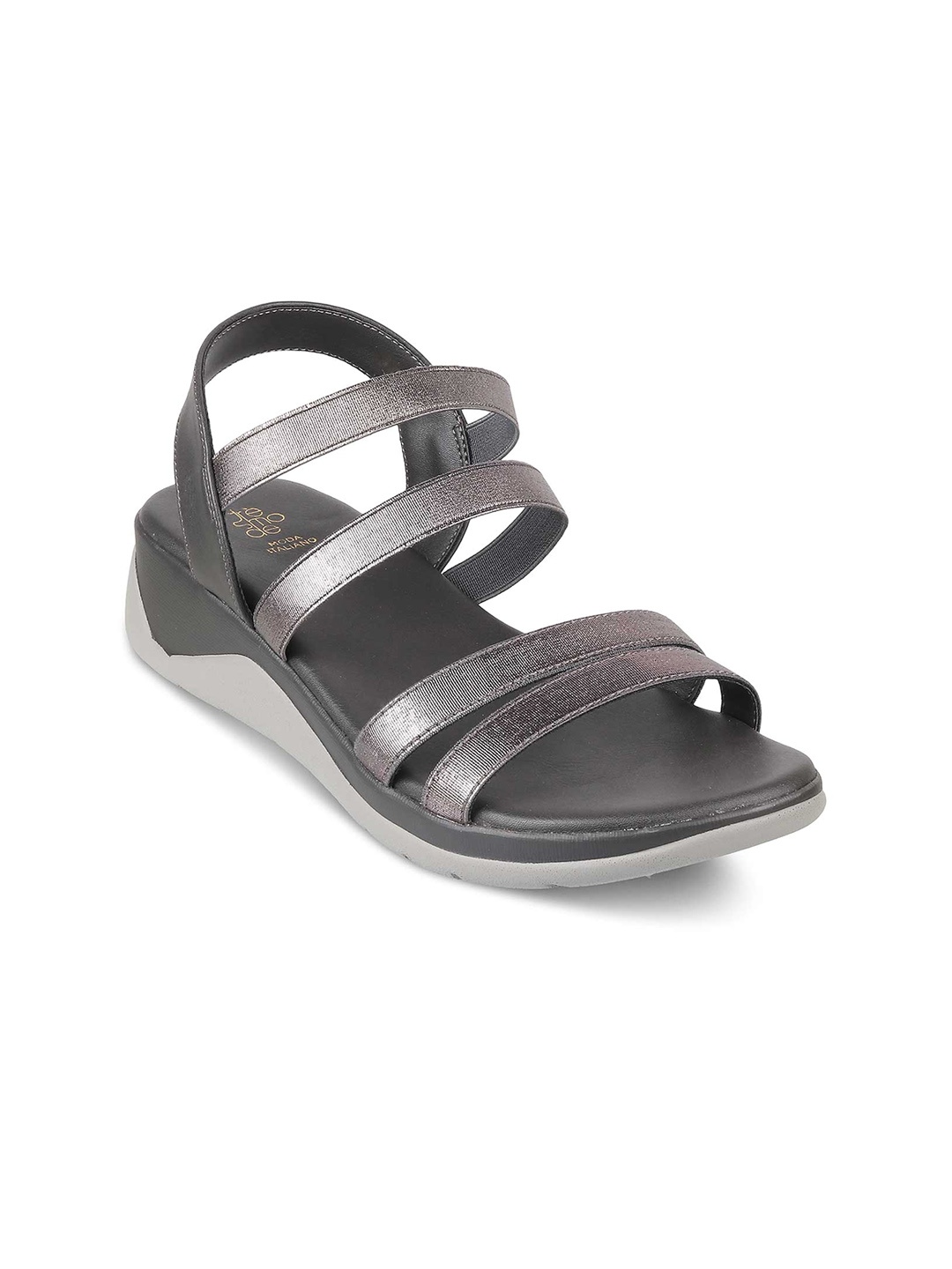 

Tresmode Strapy Textured Backstrap Comfort Heels, Grey
