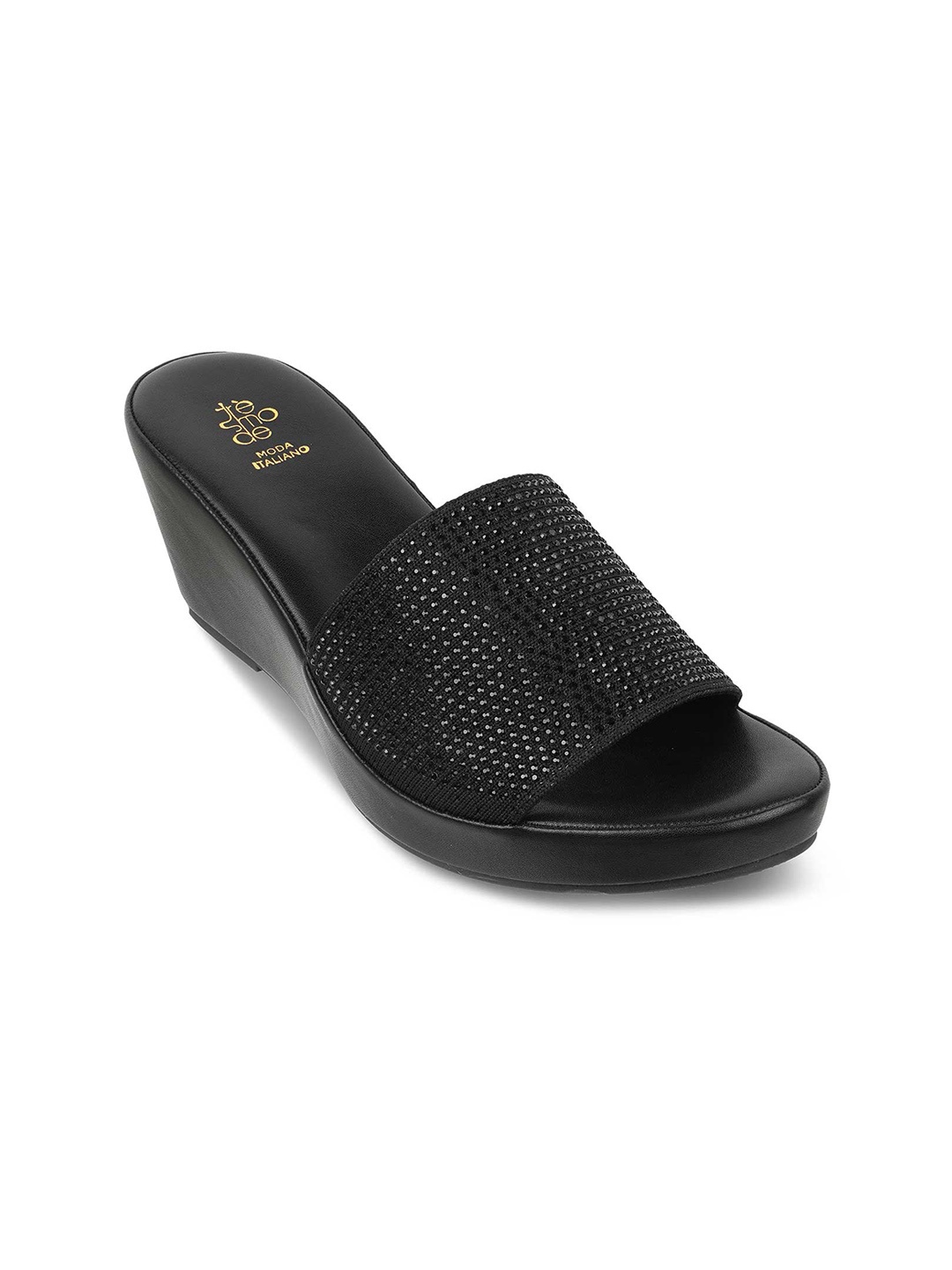 

Tresmode Embellished Open Toe Wedge Heels, Black