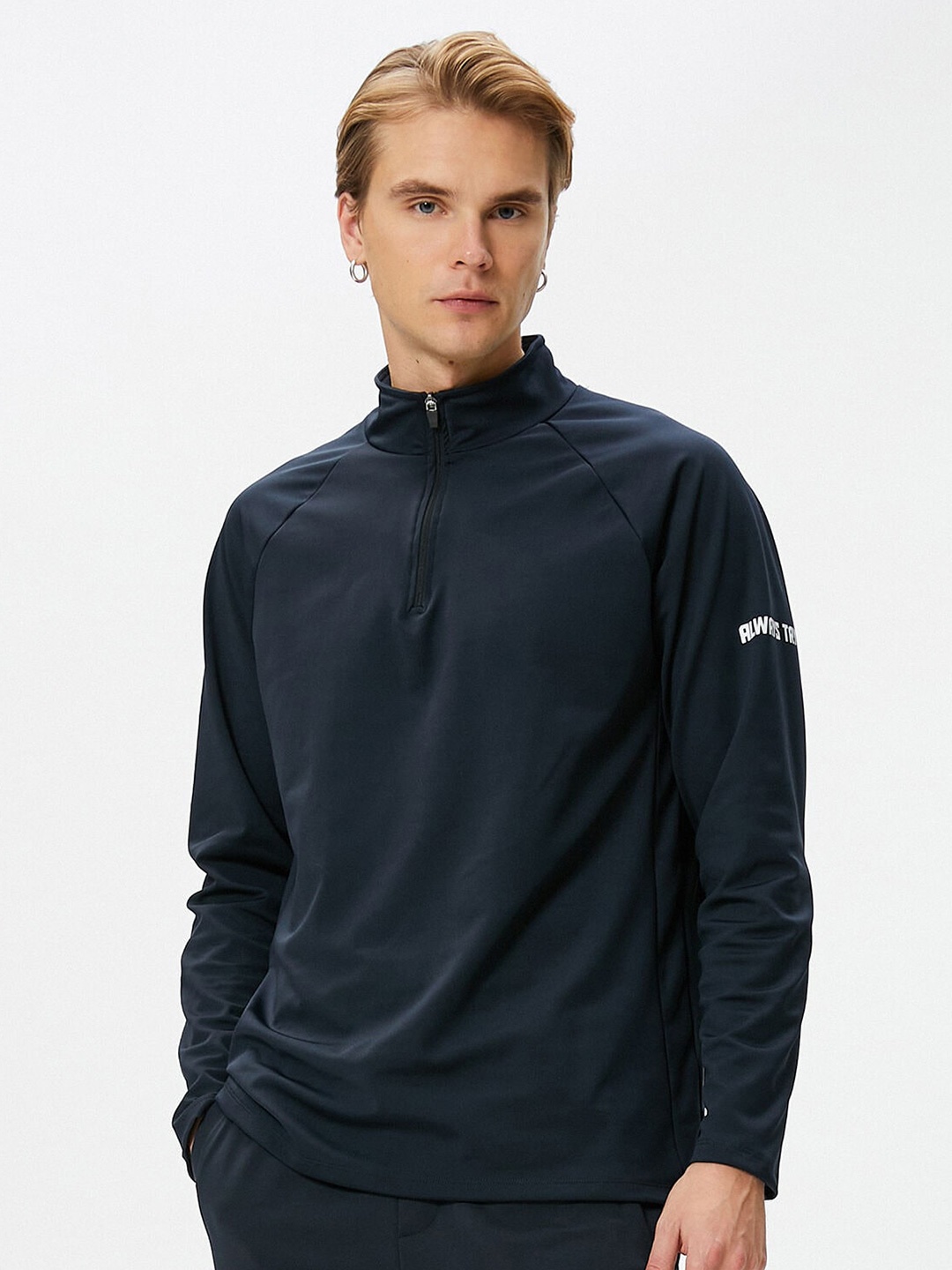 

Koton Mock Collar Pullover Sweatshirt, Navy blue