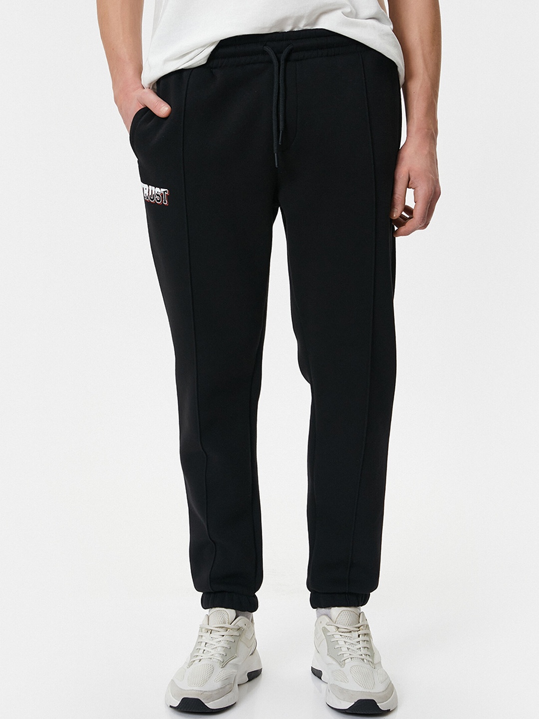

Koton Men Mid-Rise Joggers, Black
