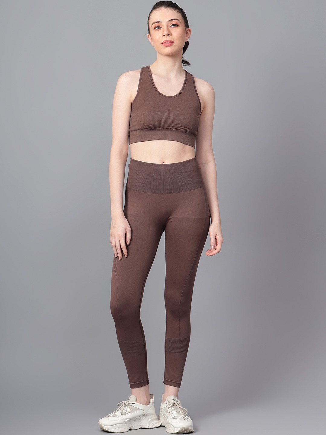 

Trenz Slim-Fit Ankle-Length Rapid-Dry Gym Tights, Brown