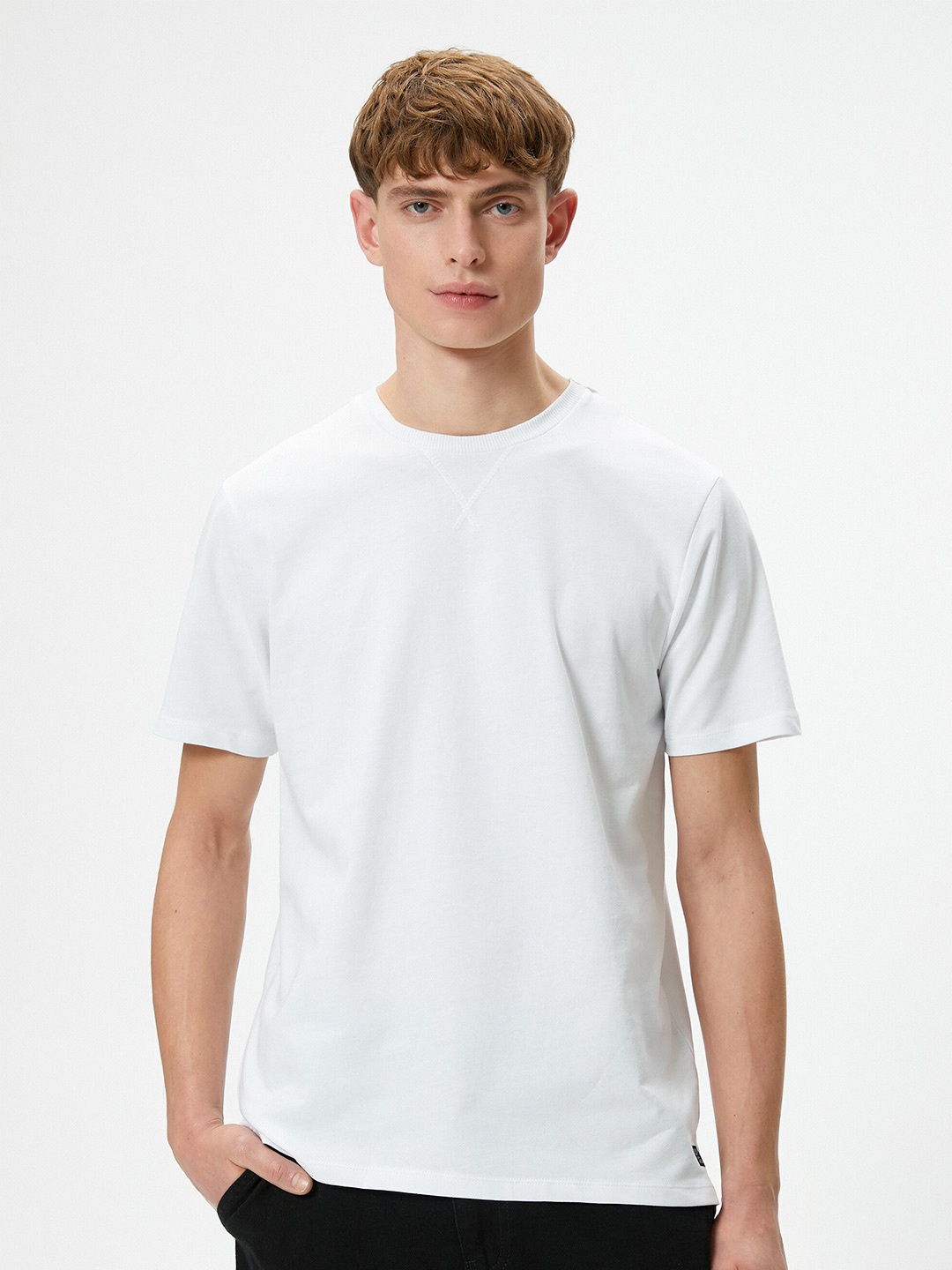 

Koton Round Neck Short Sleeves Cotton T-shirt, White