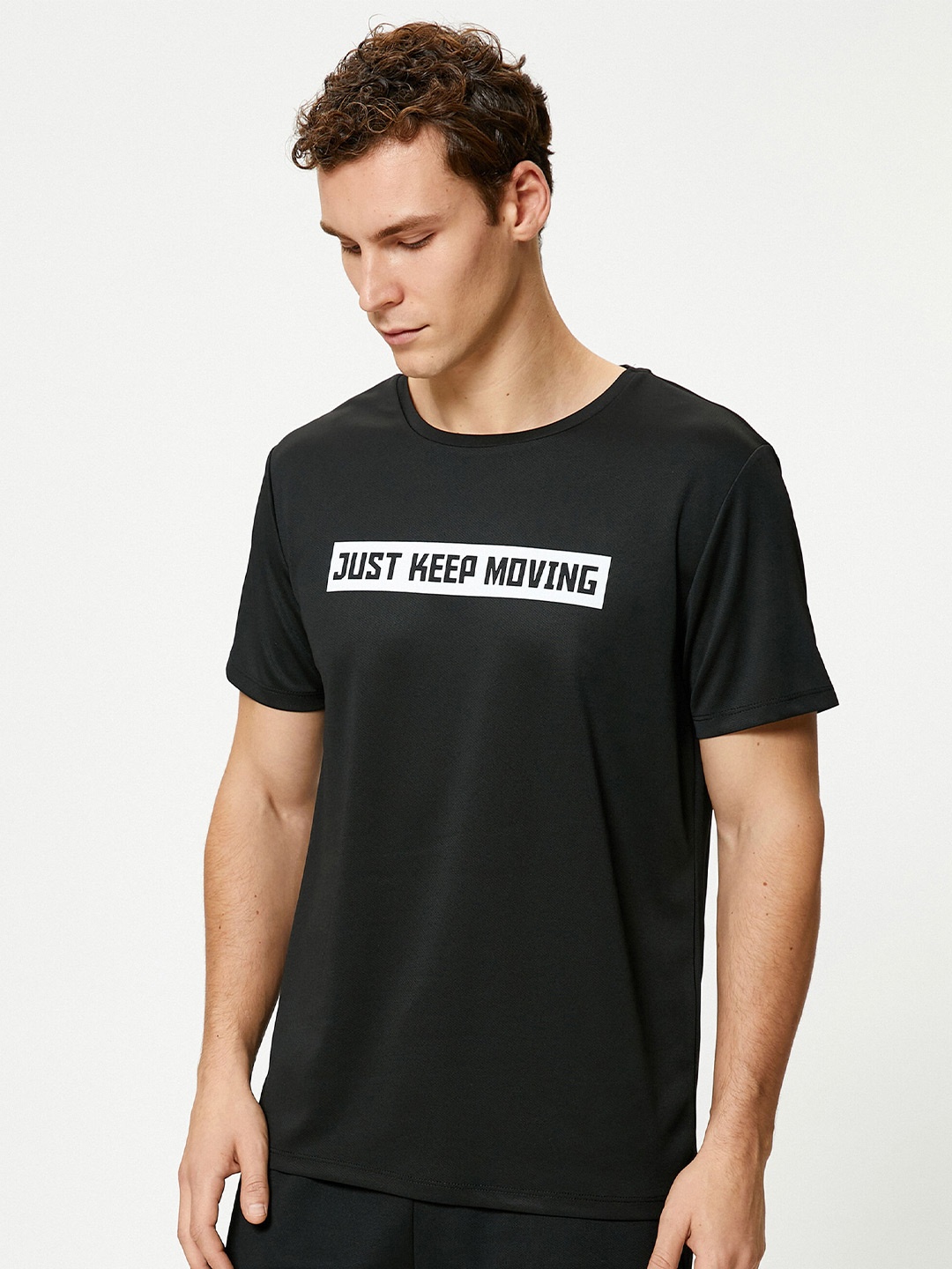 

Koton Typography Printed T-Shirt, Black