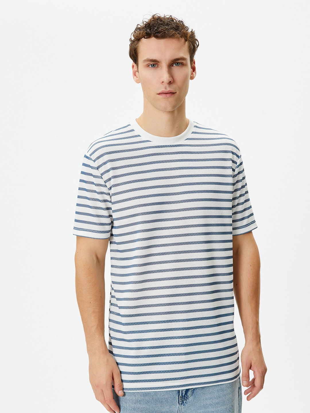 

Koton Striped Round Neck T-shirt, White