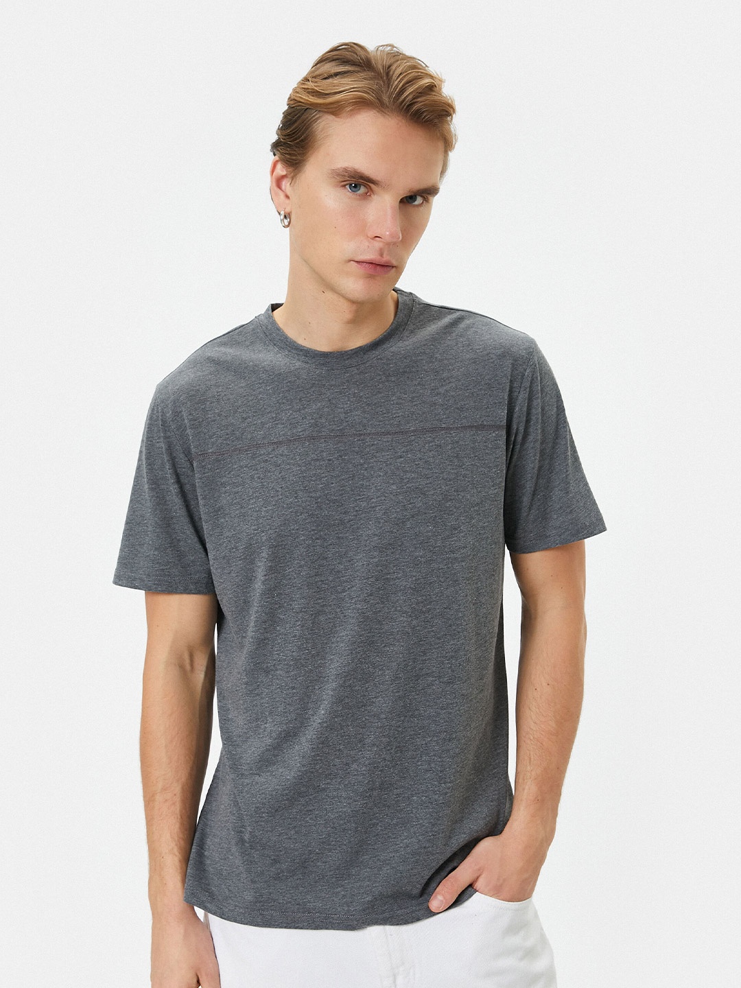 

Koton Round Neck T-Shirt, Grey