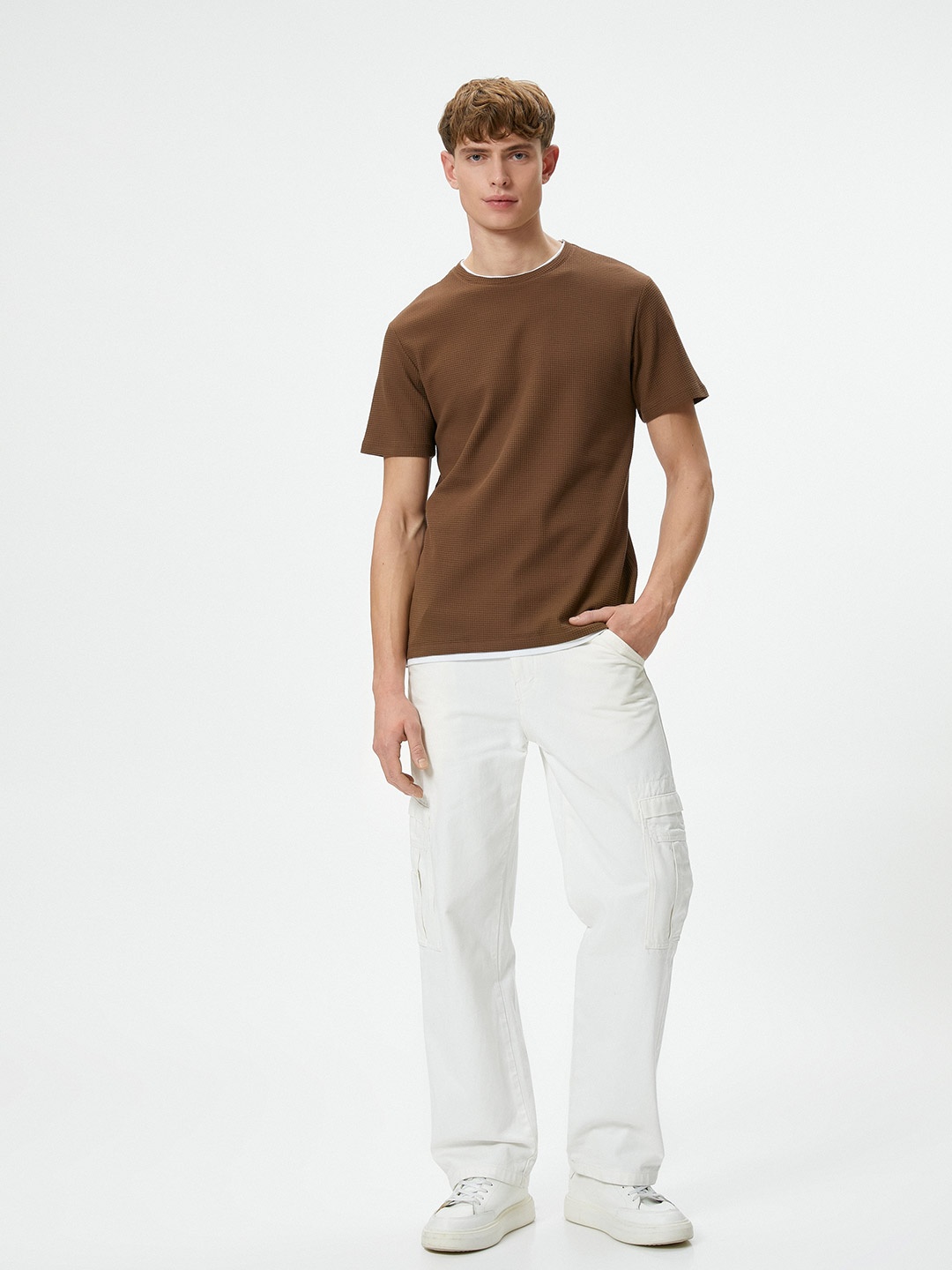 

Koton Pure Cotton T-shirt, Brown