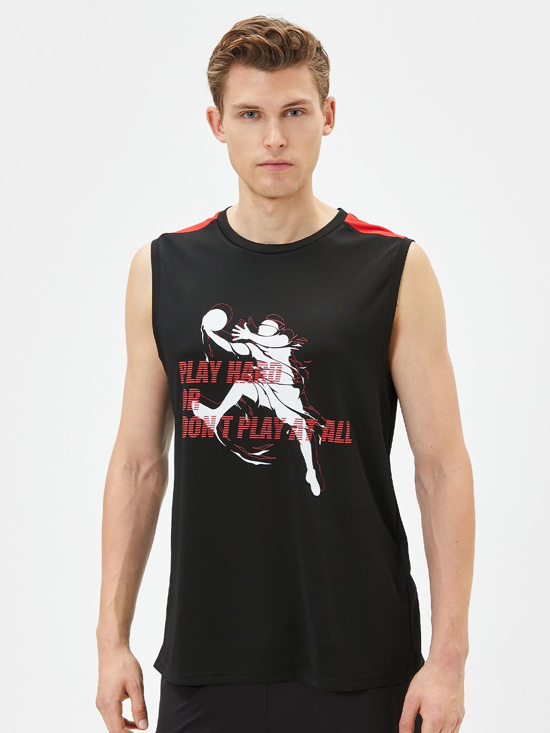 

Koton Graphic Printed T-Shirt, Black
