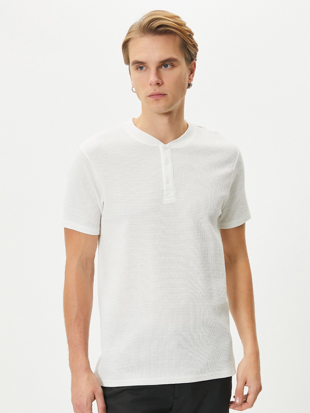 

Koton Henley Neck Pure Cotton T-Shirt, White