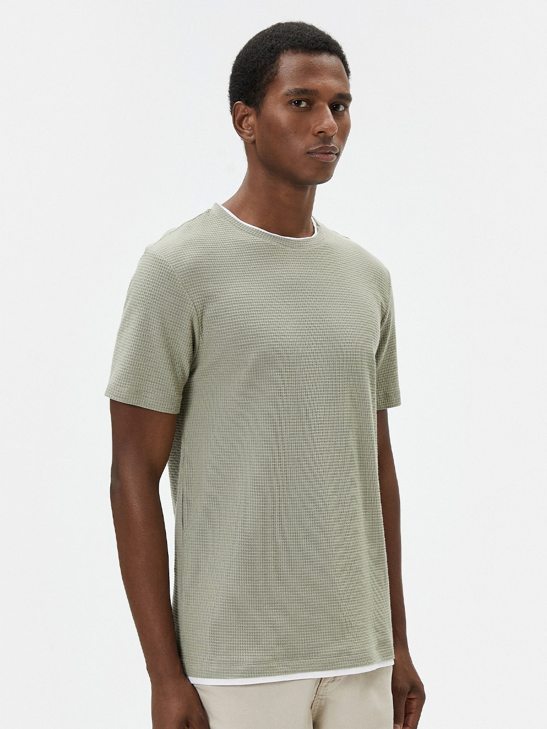 

Koton Round Neck Pure Cotton T-shirt, Khaki