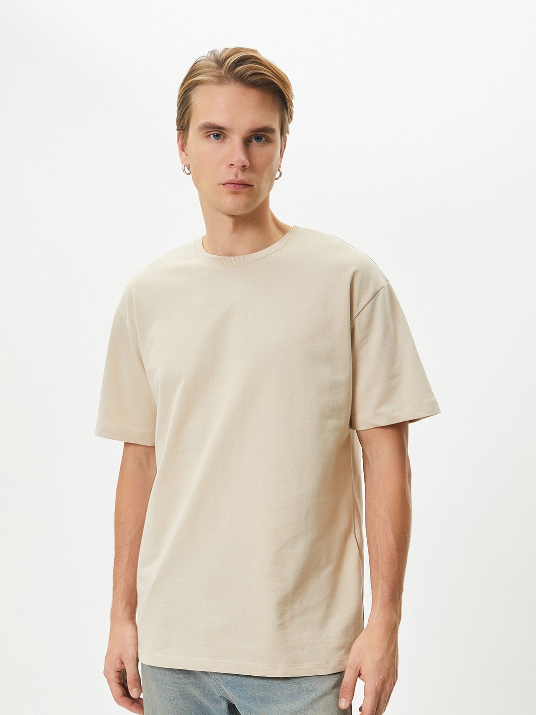 

Koton Round Neck Short Sleeves Pure Cotton T-shirt, Beige