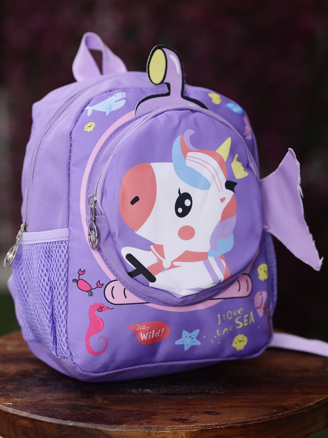 

ZEVORA Kids Graphic Printed Backpack, Purple