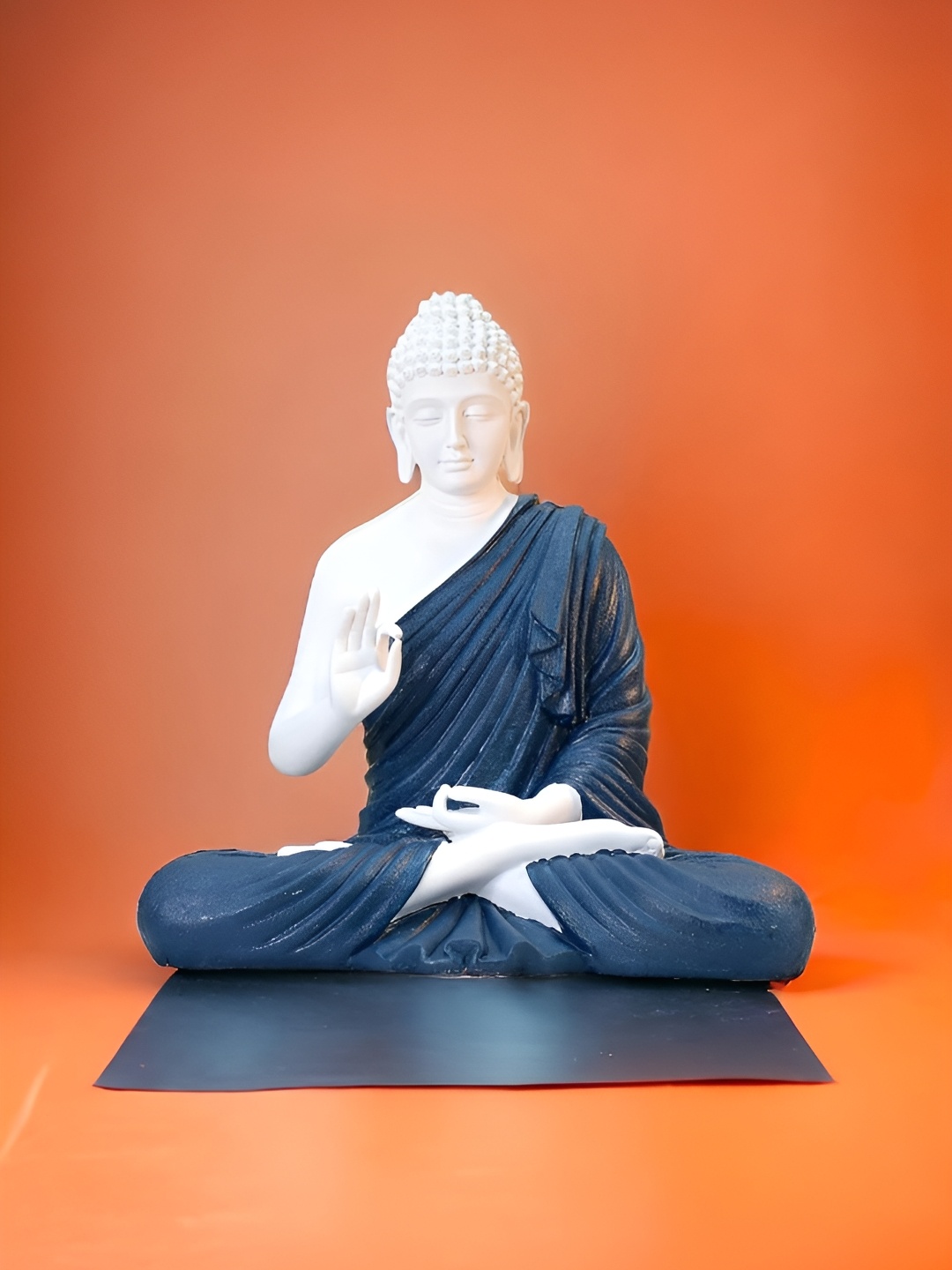 

SwarnHouse Decors Blue & White Buddha Idol Showpiece