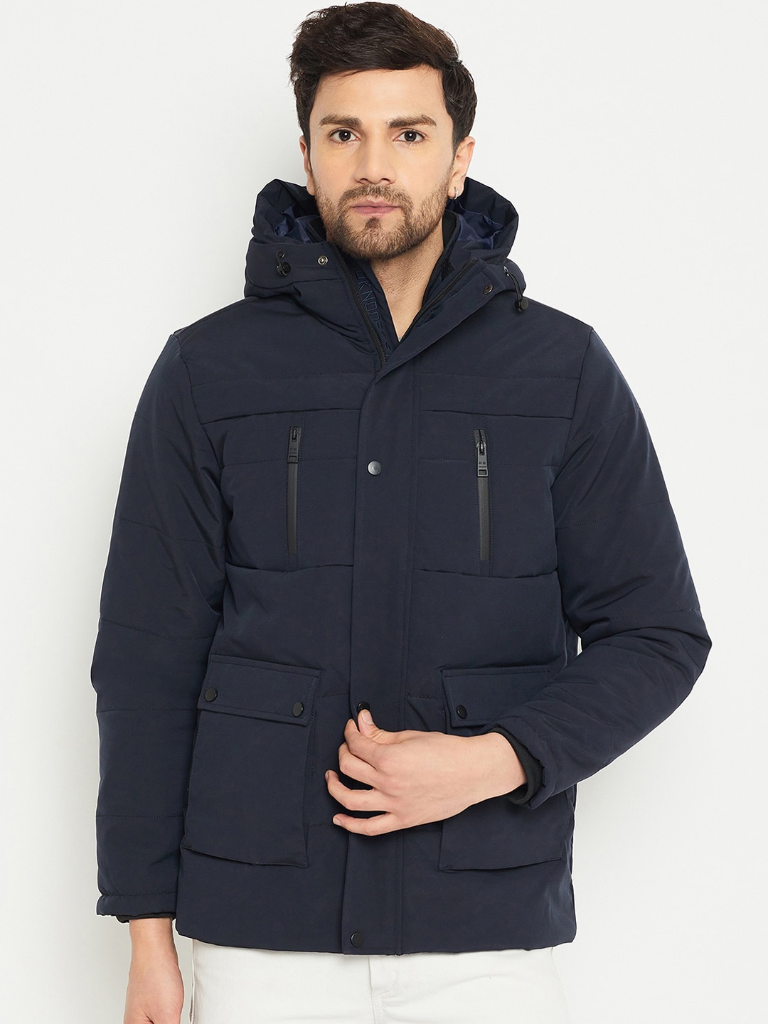

Okane Hooded Lightweight Padded Jacket, Navy blue