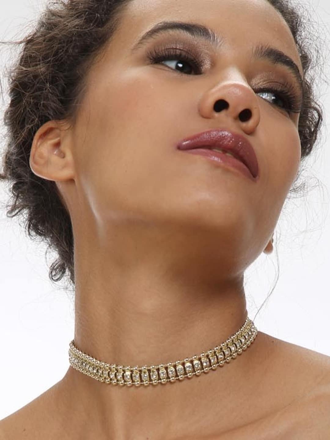 

OOMPH Crystals Studded Necklace, Gold