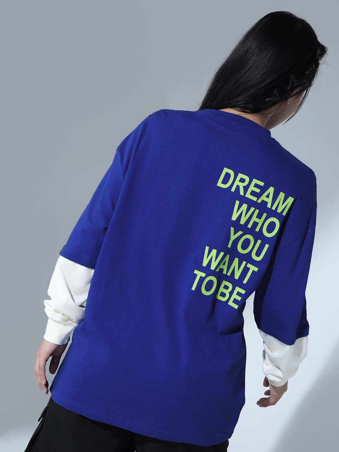 

Hubberholme Colourblocked Round Neck Long Sleeves Cotton T-shirt, Blue