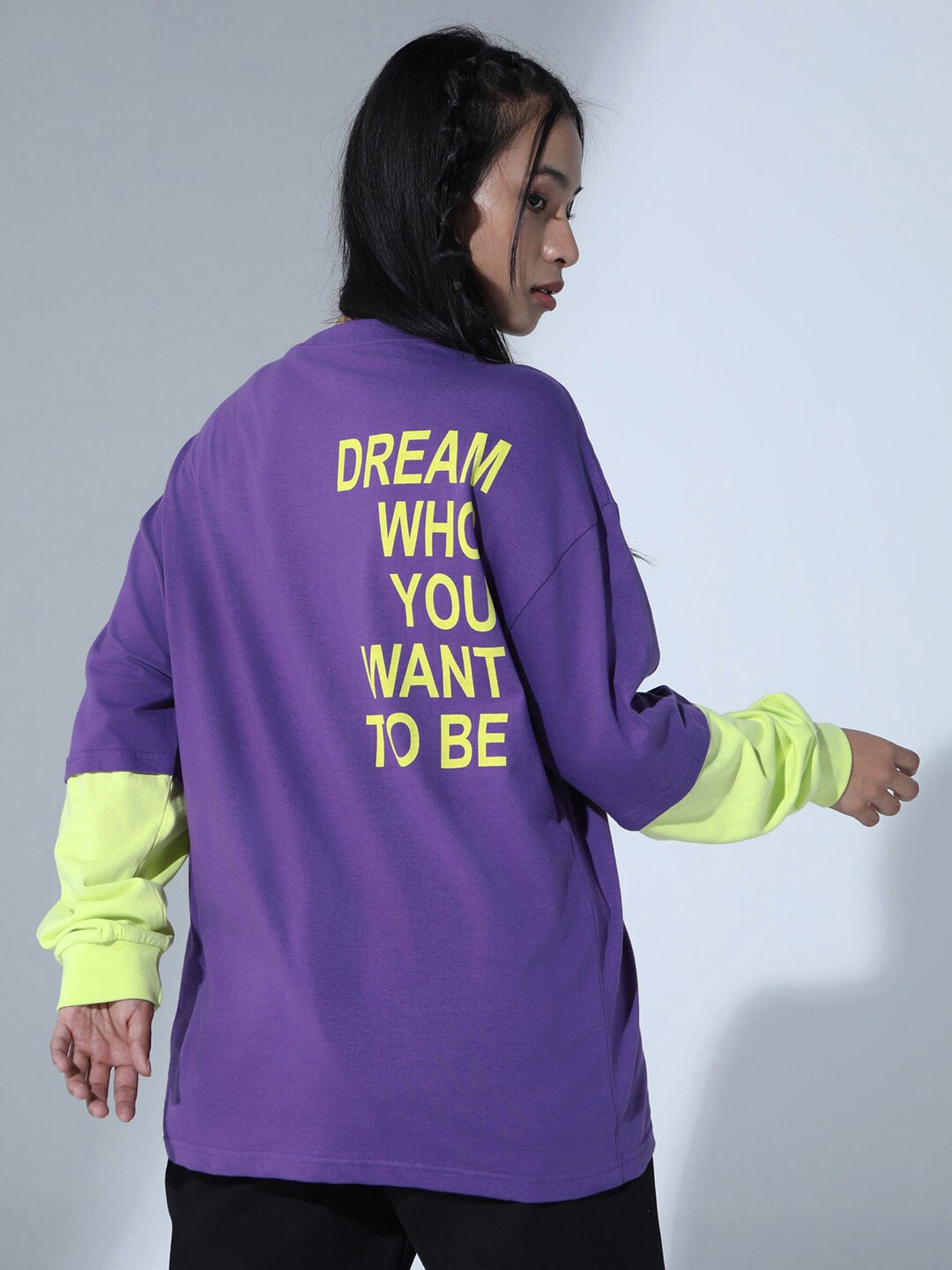 Hubberholme Typography Printed Relaxed Fit Pure Cotton T-shirt, Purple
