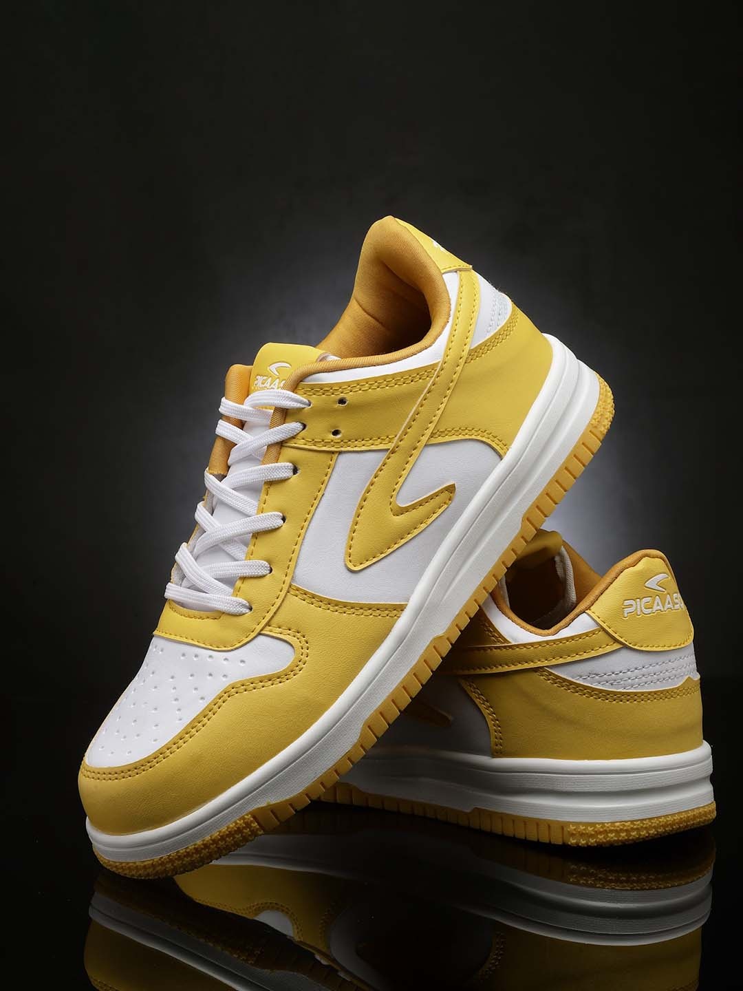 

PICAASO Men Colourblocked Memory Foam Lightweight Sneakers, Yellow
