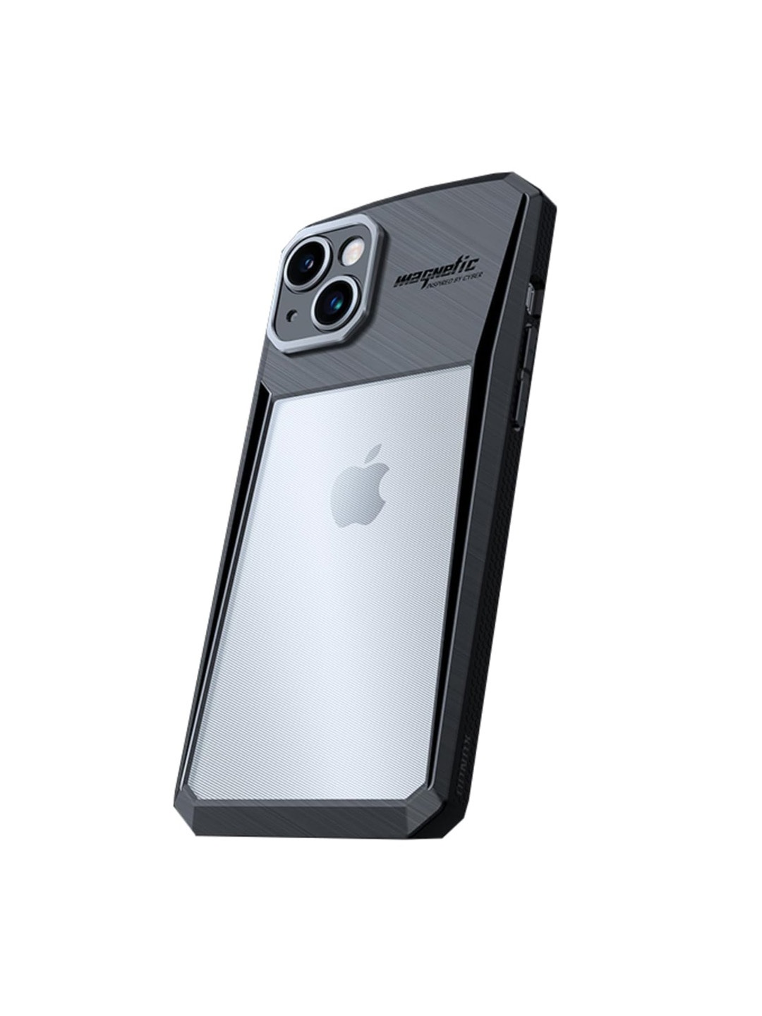 

TREEMODA Classic Cyber Series Transparent Drop Protection iPhone 15 Promax Mobile Case, Black