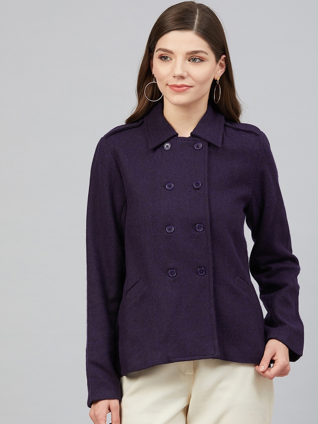 

Marie Claire Purple Woollen Tailored Jacket