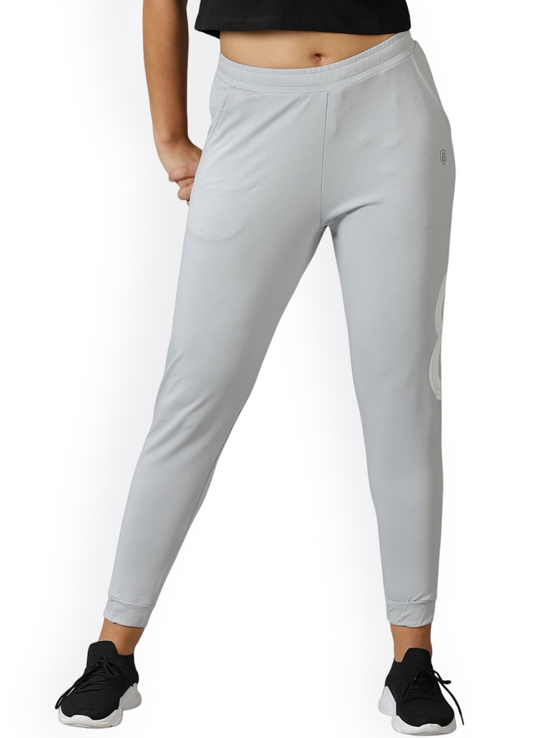 

DOMIN8 Women Mid-Rise Joggers, Grey