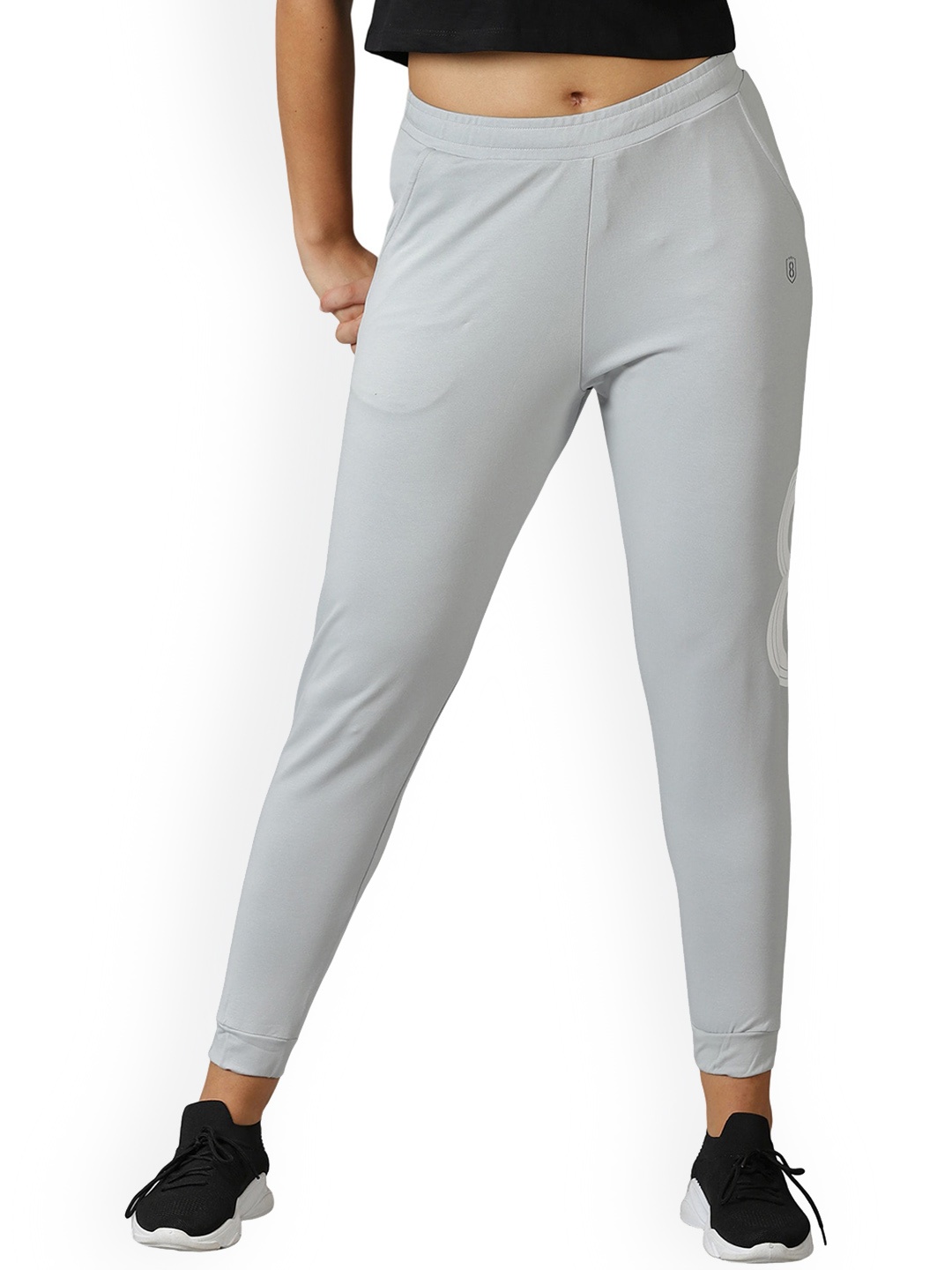

DOMIN8 Women Mid-Rise Joggers, Grey
