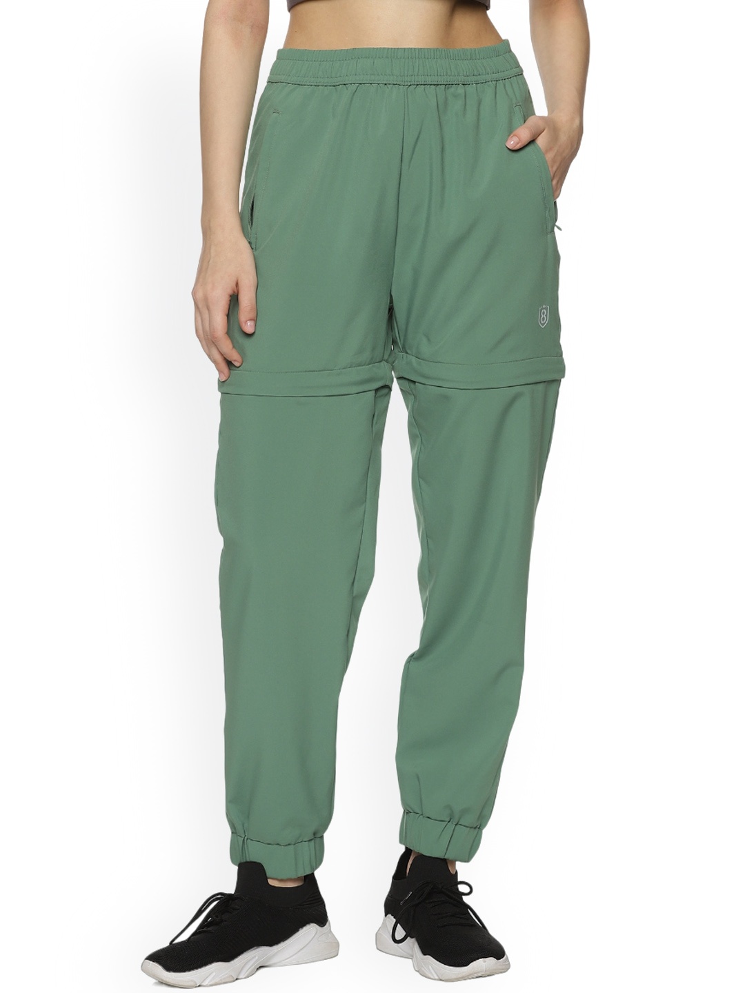 

DOMIN8 Women Mid-Rise Detachable Joggers, Green
