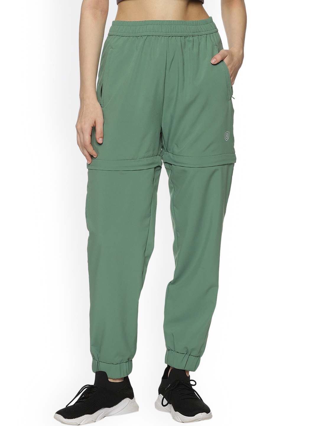 

DOMIN8 Women Mid-rise Detachable Joggers, Green