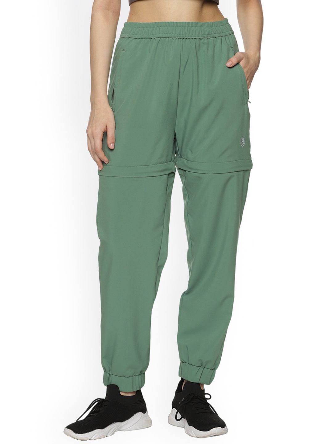 

DOMIN8 Women Mid-Rise Training or Gym Detachable Joggers, Green