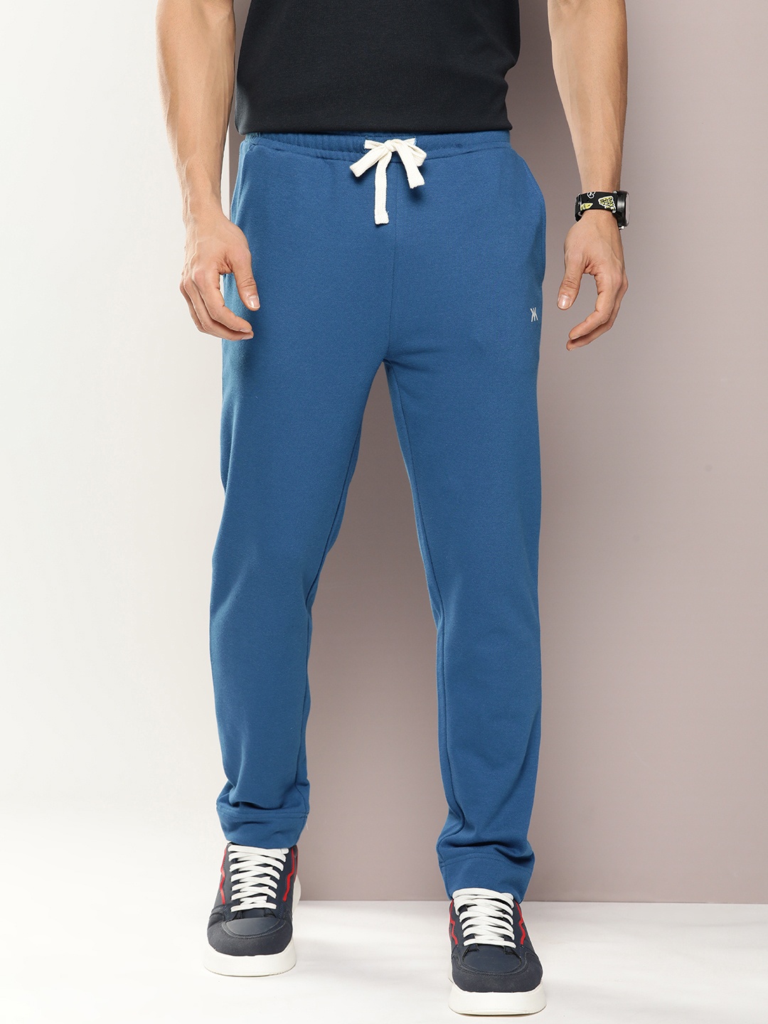 

Kook N Keech Men Solid Slim Fit Cotton Track Pants, Blue