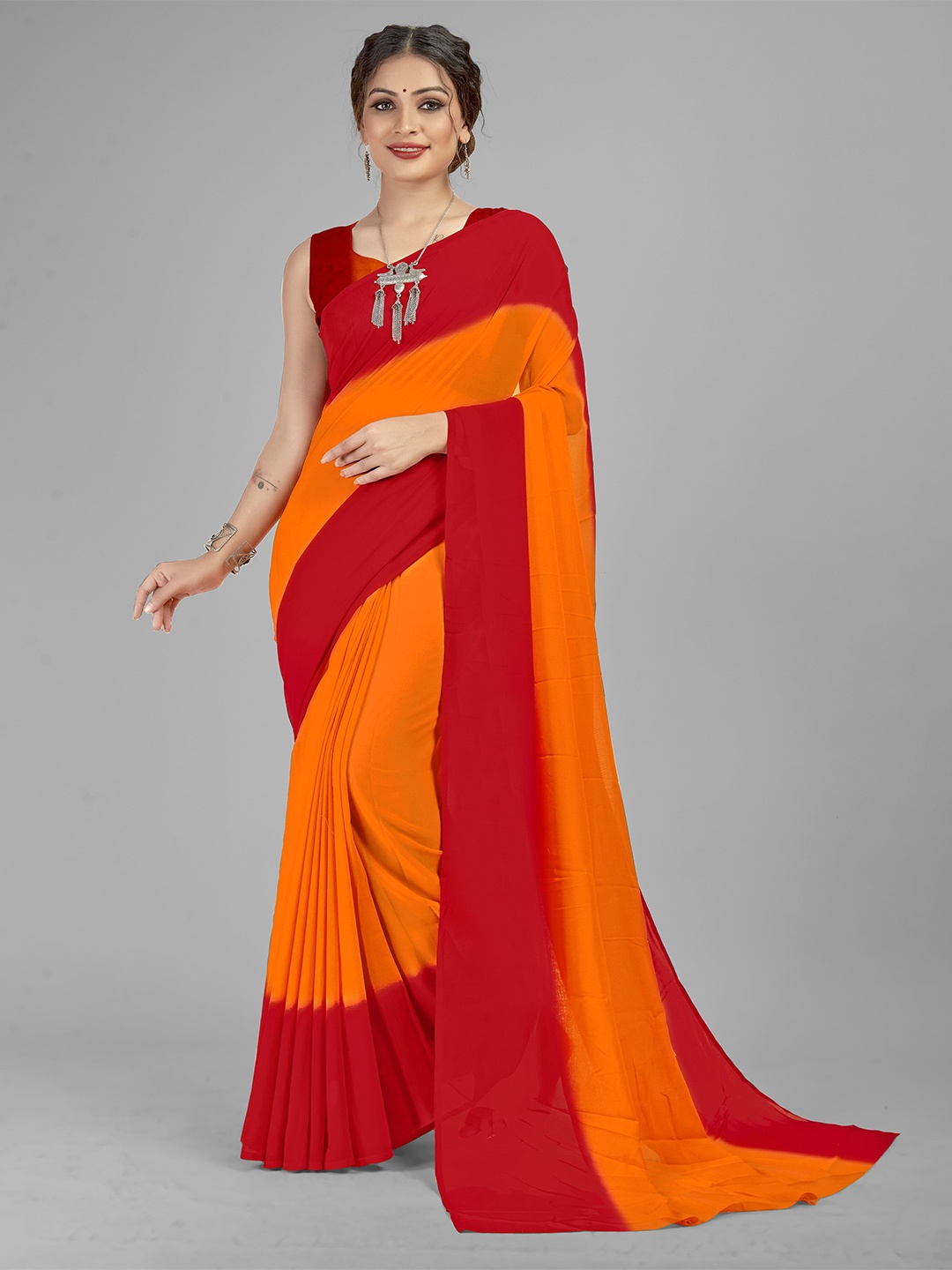 

ANAND SAREES Ombre Dyed Saree, Red