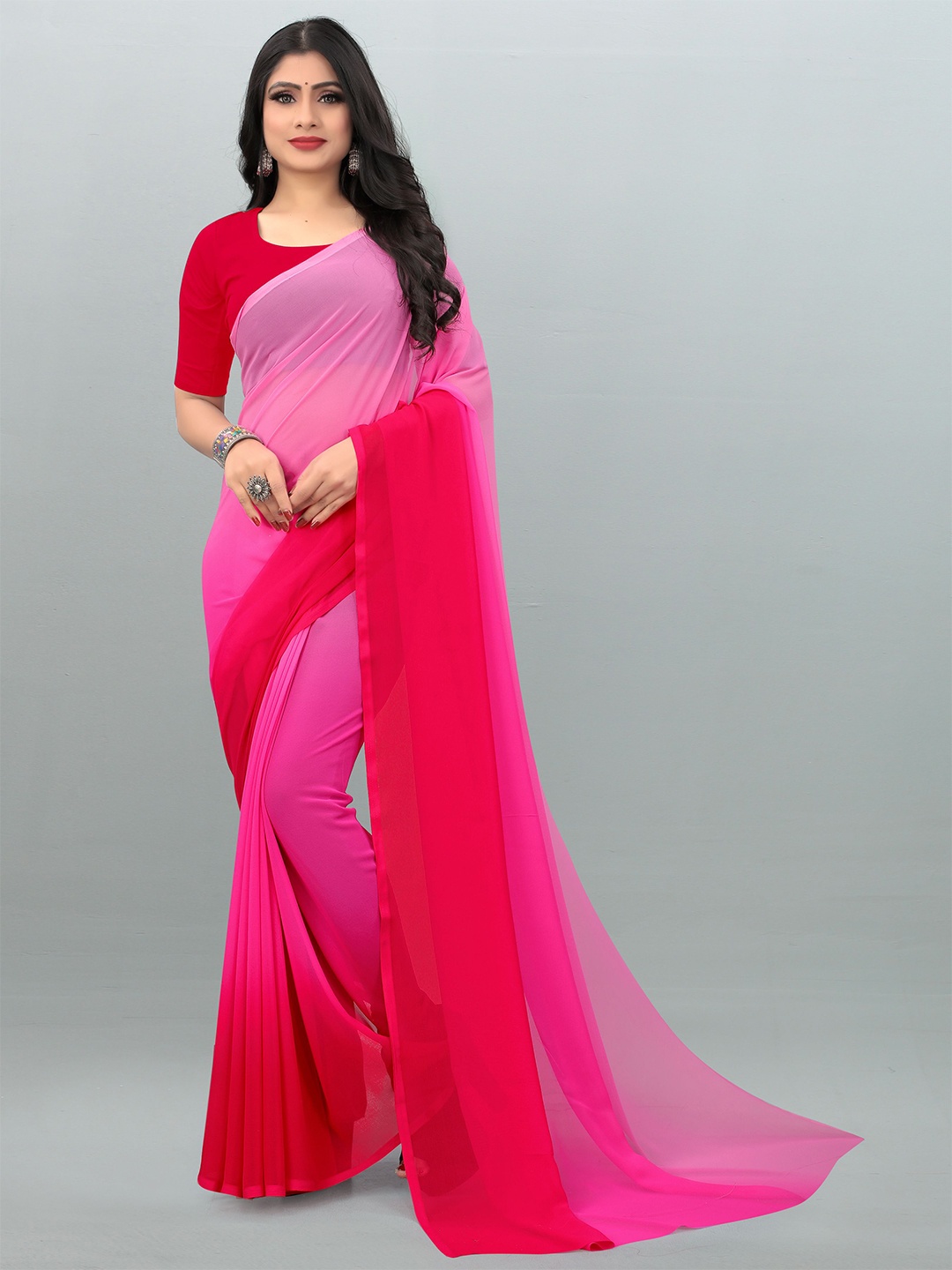 

ANAND SAREES Ombre Dyed Saree, Pink
