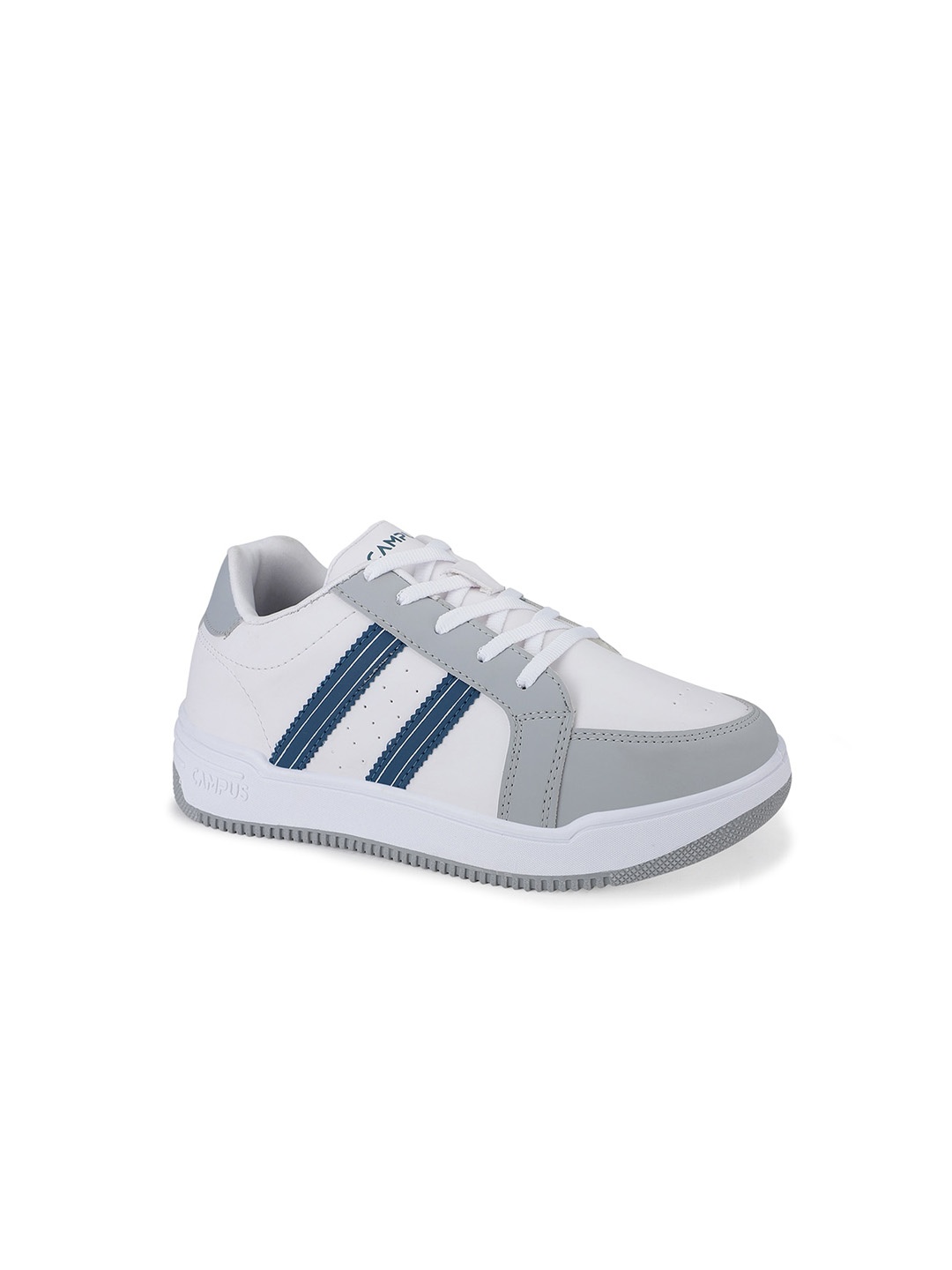

Campus Kids Colourblocked Round Toe Sneakers, White