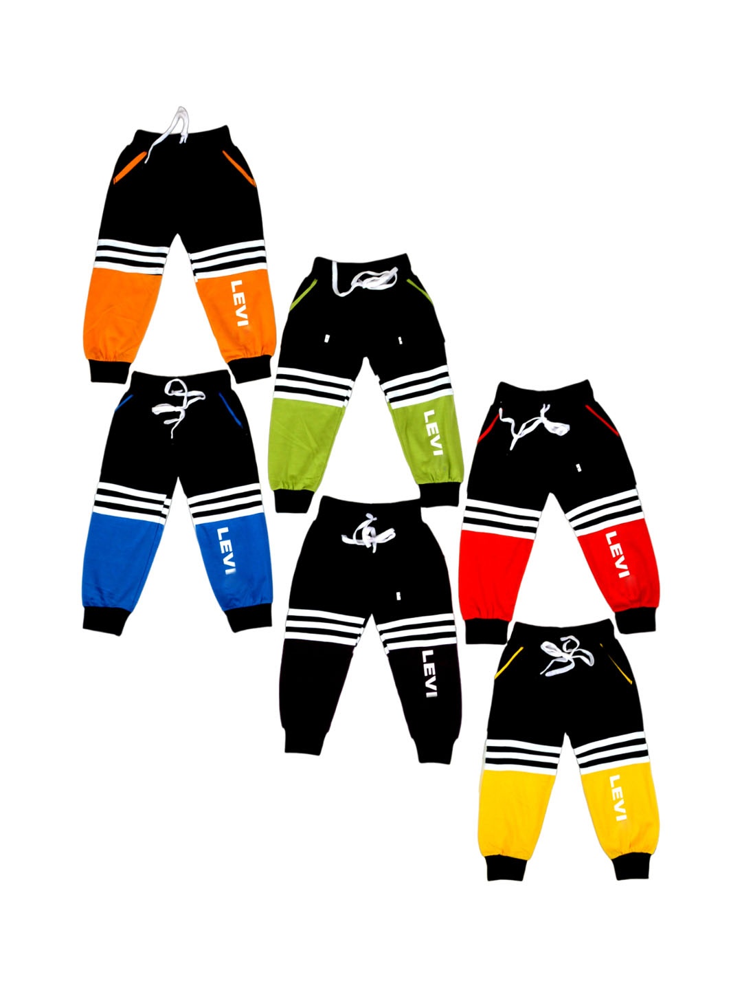 

BAESD Infants Pack Of 6 Colourblocked Dri-FIT Cotton Joggers, Green