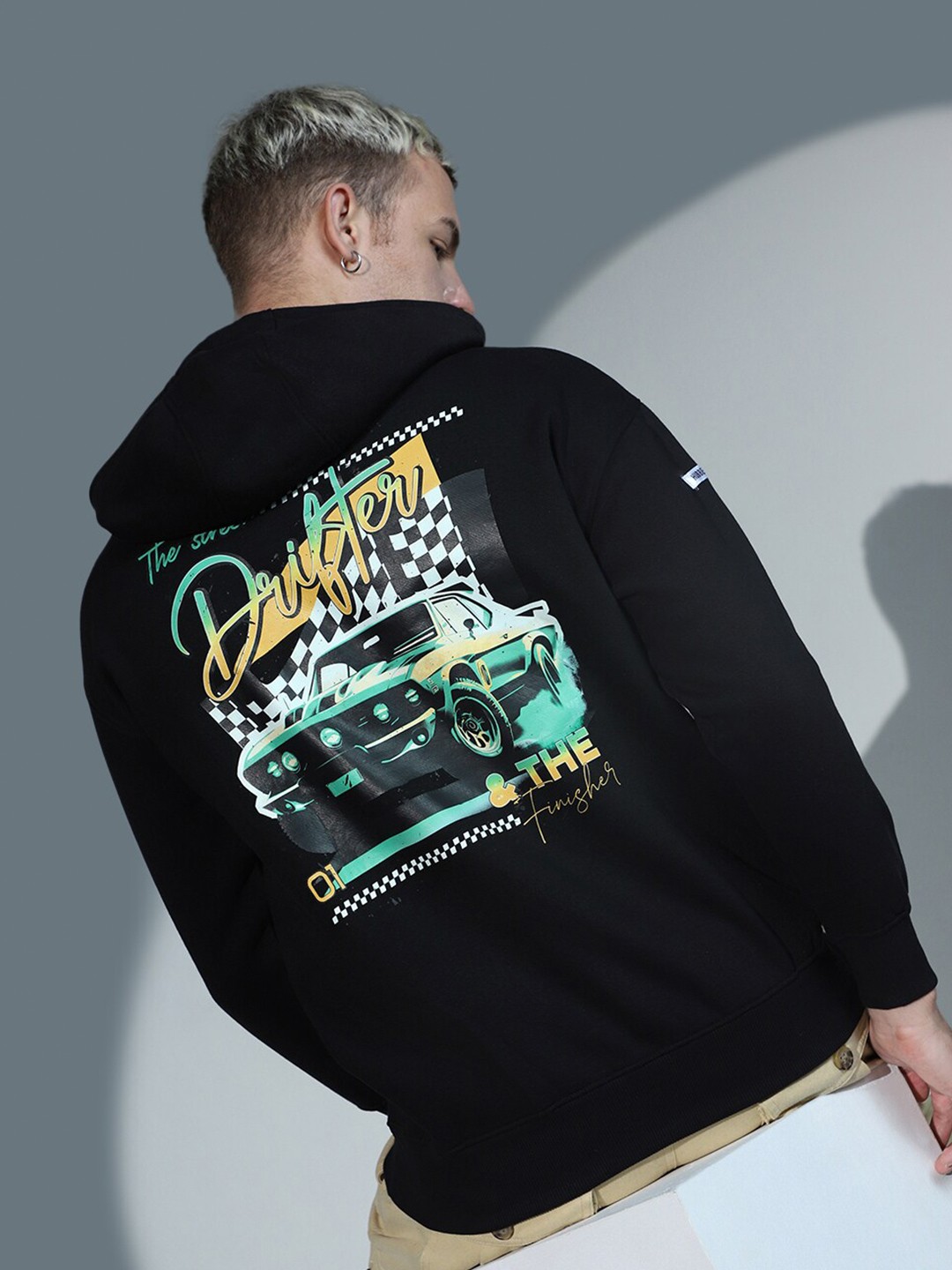 

Hubberholme Graphic Printed Hooded Pullover Sweatshirt, Black