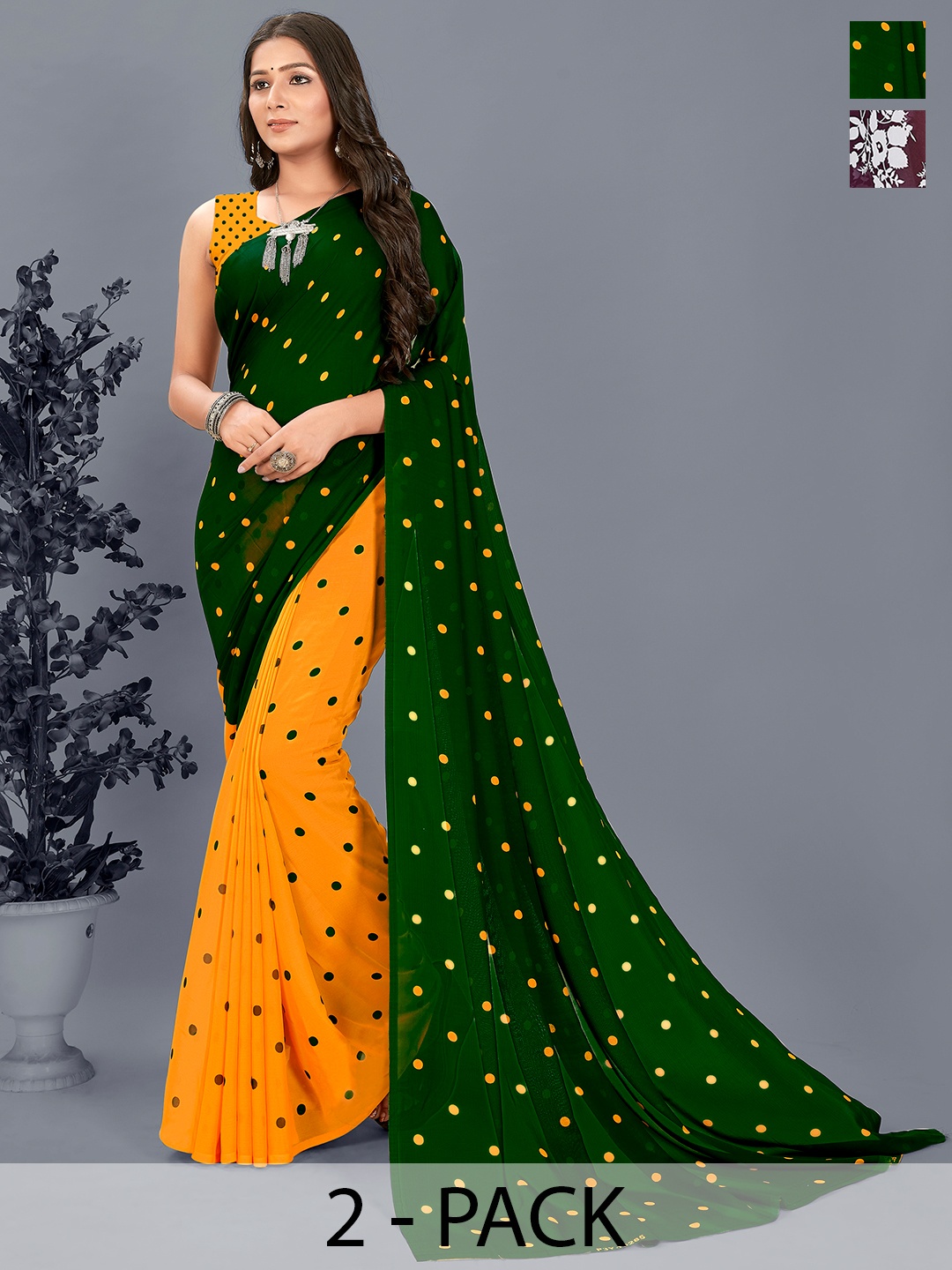 

ANAND SAREES Floral Saree, Burgundy