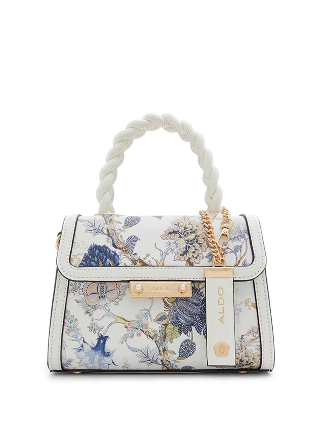 

ALDO Floral Printed Structured Handheld Bag, Blue
