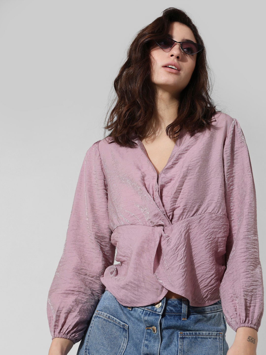 

ONLY Twisted Detail Shirt Style Top, Pink