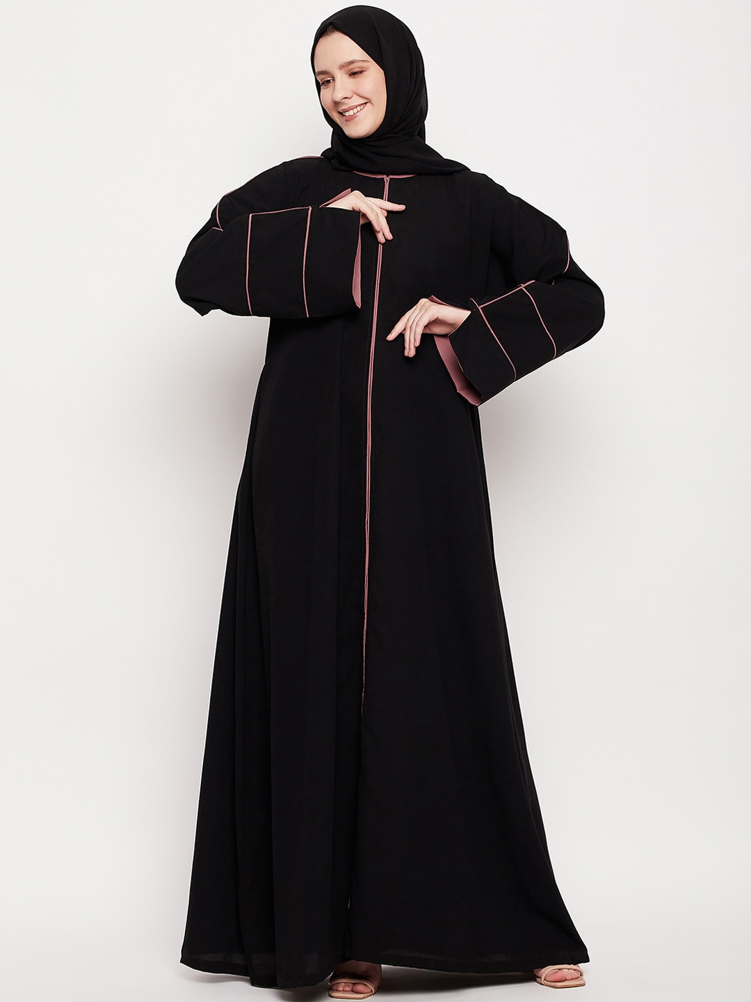 

NABIA A-Line Abaya Burqa, Black