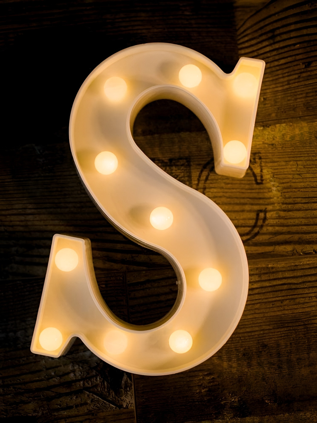 

Satyam Kraft White Acrylic Marquee Letter Alphabet Shaped Table Lamps