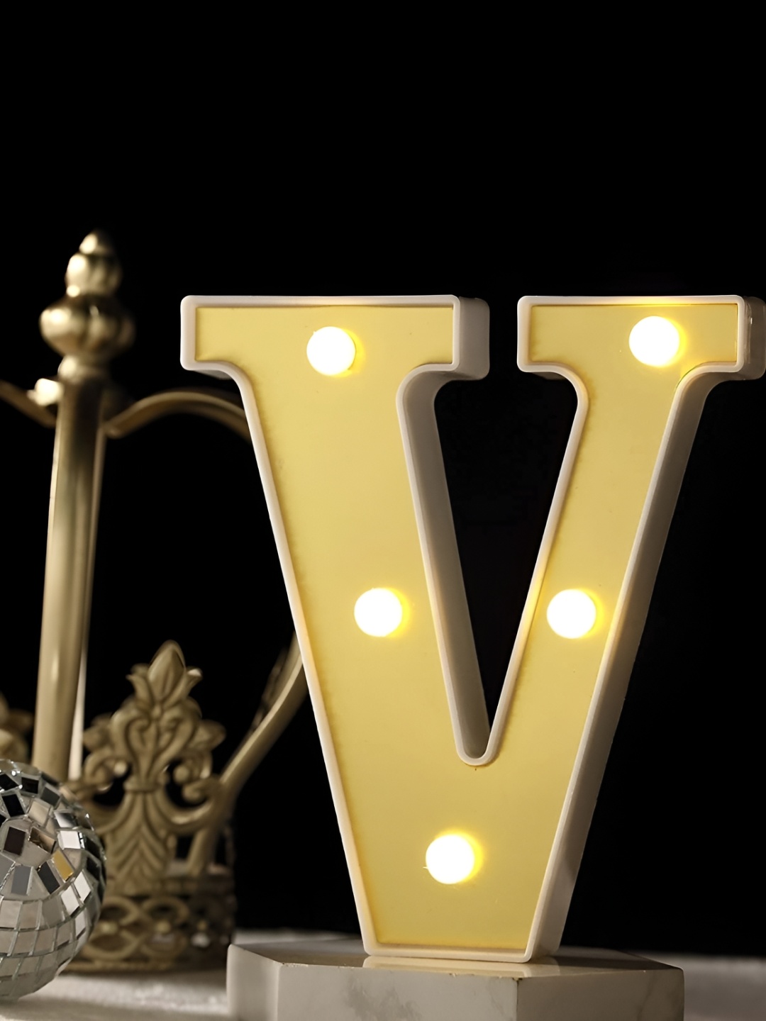 

Satyam Kraft Gold-Toned Acrylic Alphabet Shaped Led Light