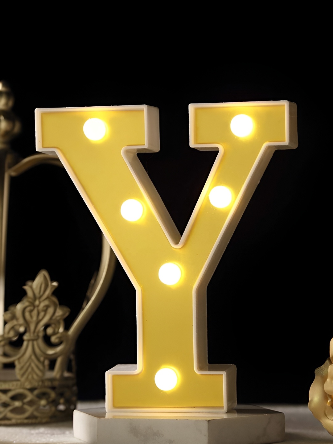 

Satyam Kraft Gold-Toned Acrylic Traditional Table Lamps
