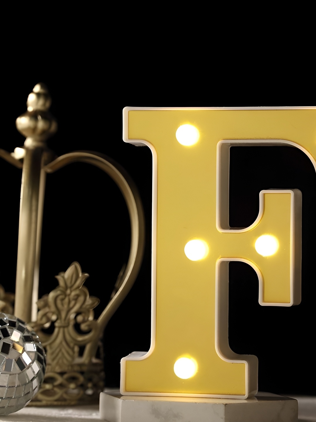 

Satyam Kraft Gold Toned F-Shaped Table Lamp