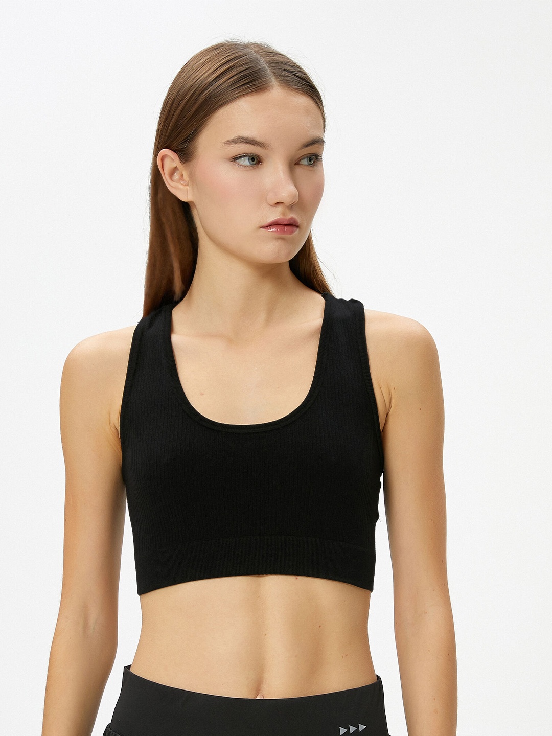 

Koton Full Coverage Lightly Padded Training or Gym Workout Bra With All Day Comfort, Black