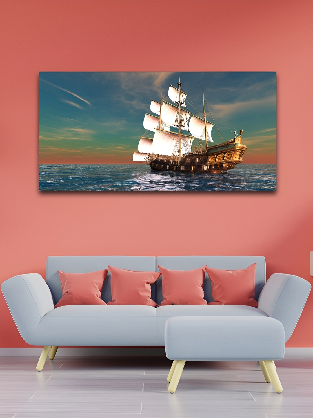 

VibeCrafts Green & White Canvas Painting Wall Art