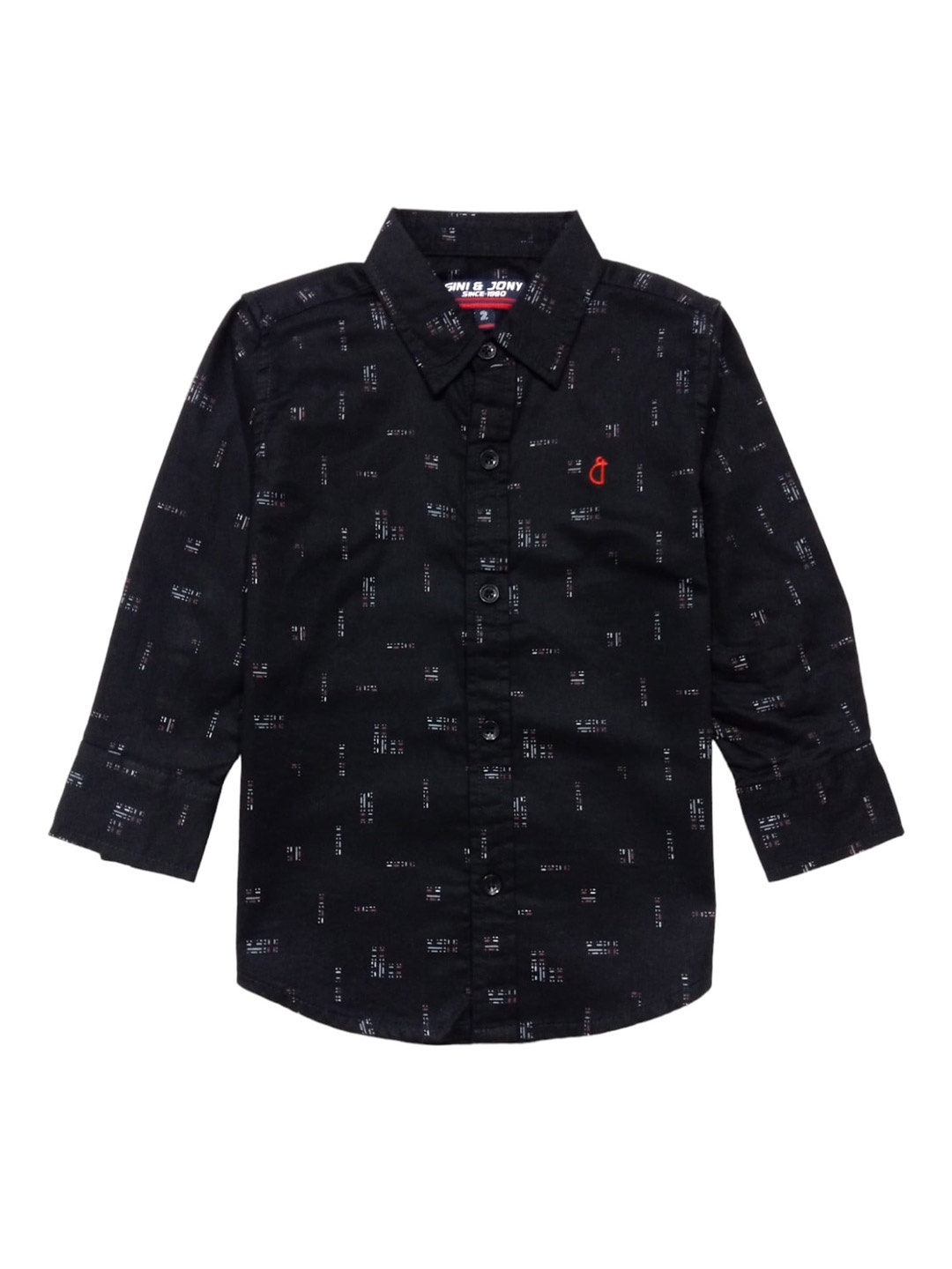 

Gini and Jony Boys Geometric Printed Casual Shirt, Black