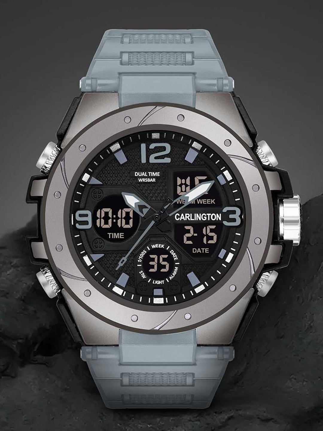 

CARLINGTON Men Analogue Chronograph Watch Endurance 9105 Grey, Black